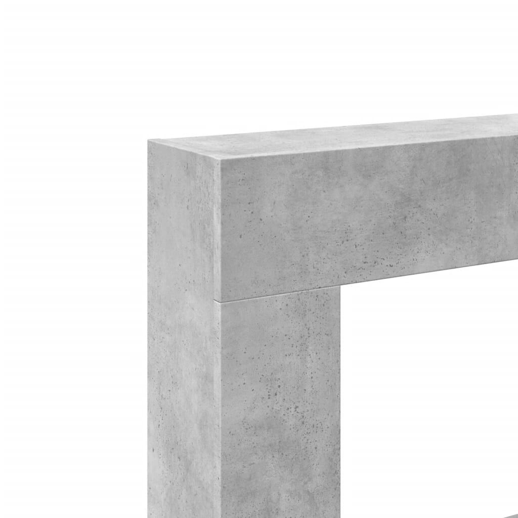 vidaXL Cornija lareira 81x18x82 cm derivados madeira cinza cimento