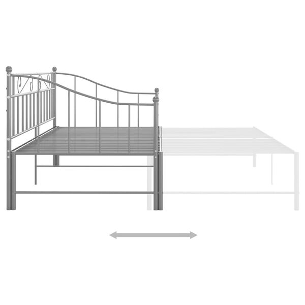 vidaXL Estrutura sofá-cama de puxar 90x200 cm metal cinzento