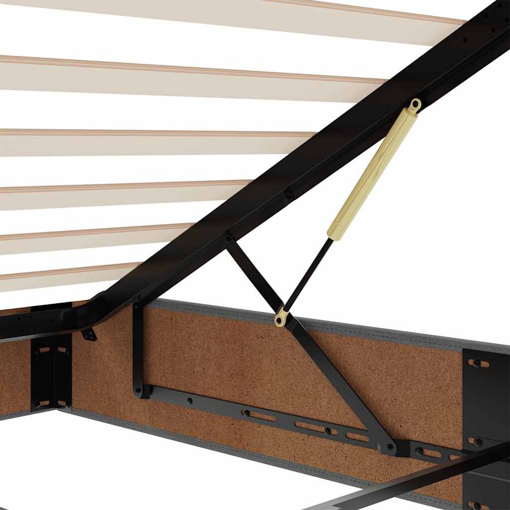 vidaXL Estrutura cama otomana colchão 80x200 cm tecido cinzento escuro