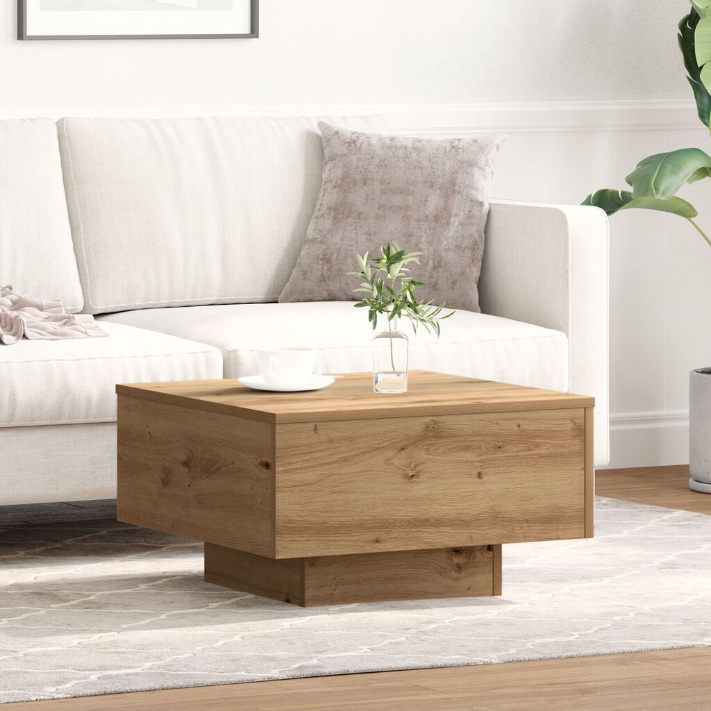 Mesa de Centro vidaXL Artisian Carvalho 55x55x31 cm em Madeira de Engenharia