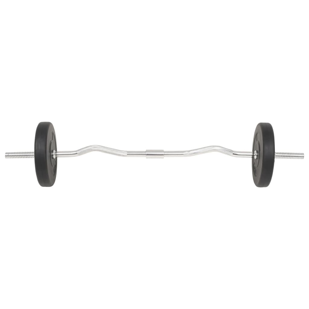 vidaXL Conjunto de barra e halteres 30 Kg