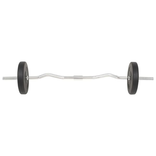 vidaXL Conjunto de barra e halteres 30 Kg