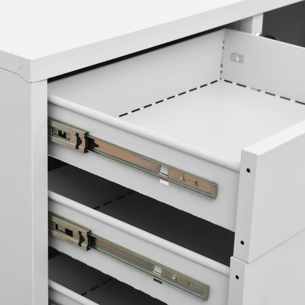 vidaXL Armário de escritório 90x40x102 cm aço cinzento-claro