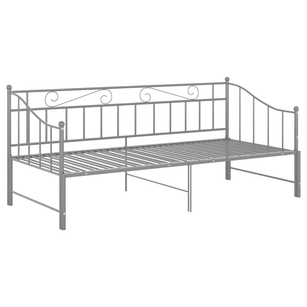 vidaXL Estrutura sofá-cama de puxar 90x200 cm metal cinzento