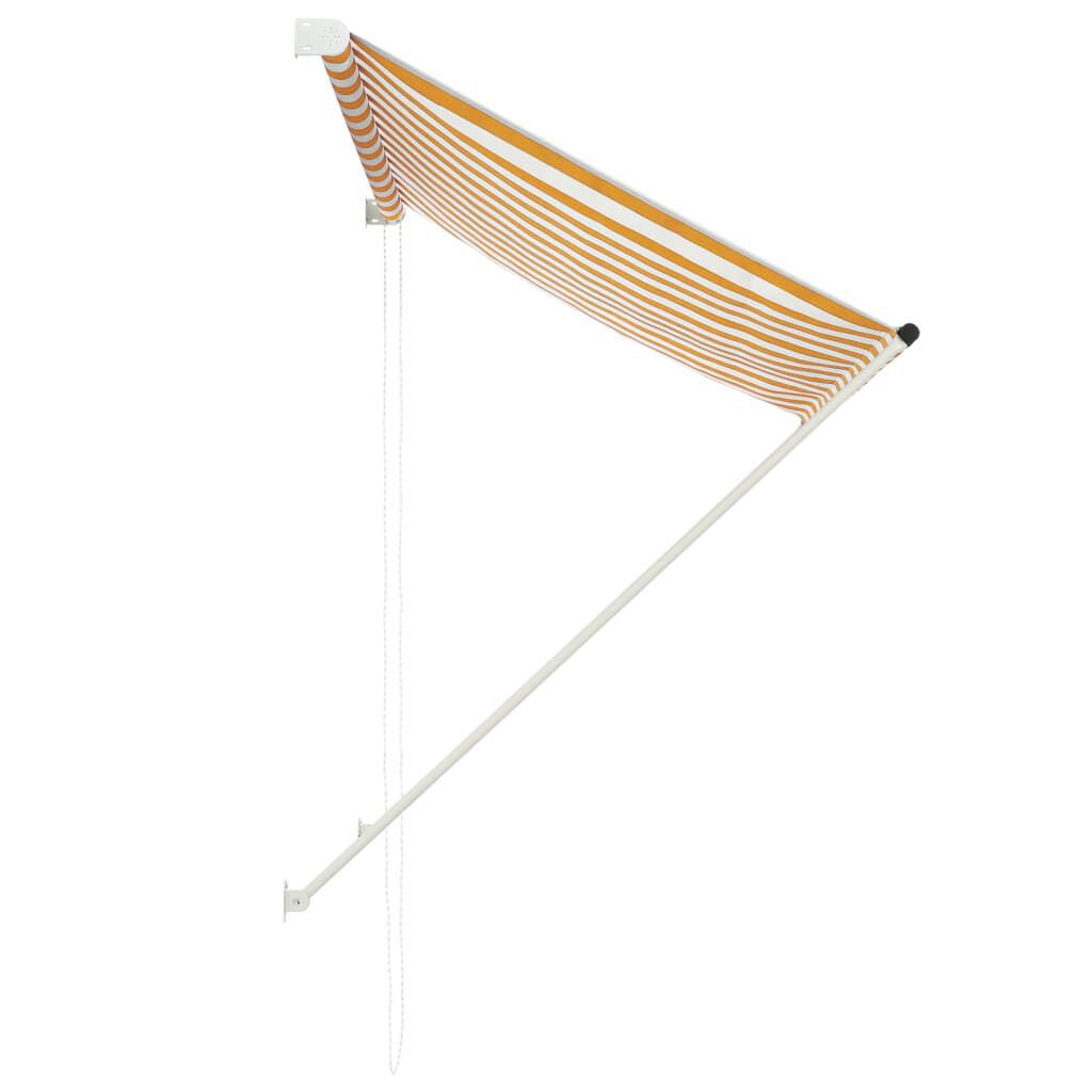 vidaXL Toldo retrátil 100x150 cm amarelo e branco